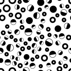Abstract circles vector seamless pattern on white