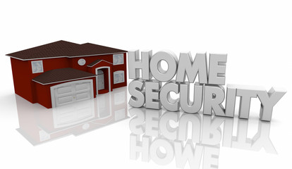 Home Security House Protection Words 3d Illustration