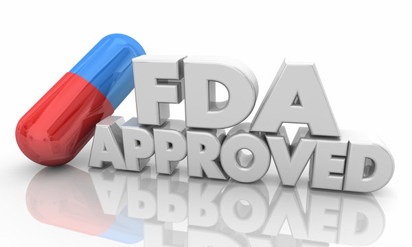 FDA Approved Medicine Pill Capsule Words 3d Illustration
