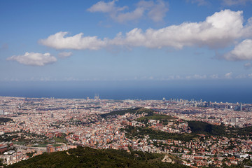 Panoramic view of Barcelona Spain