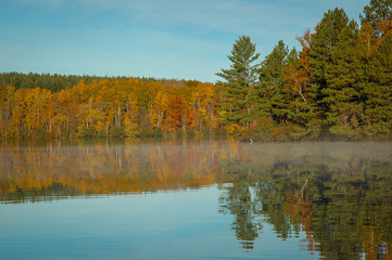 September Fall Colors lakeshore reflection 