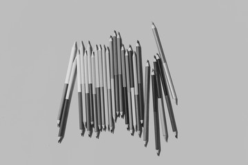 Black and white picture of pencils colour.