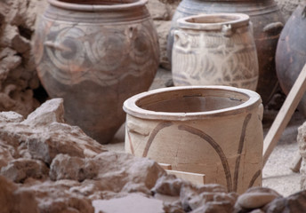 Akrotiri archaeological dig Santorini