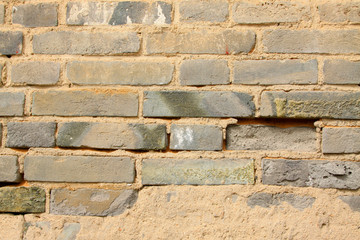 debris ash brick wall