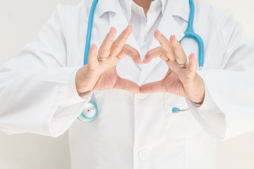 Doctor's hand made heart shape