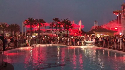 Partying at beach hotel in Ibiza