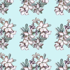 seamless tropical flowers pattern. blossom of flowers. textile design. floral background. 