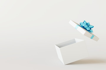 Open gift box on white background. 3d rendering