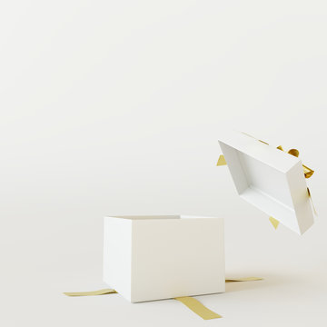 Open gift box on white background. 3d rendering