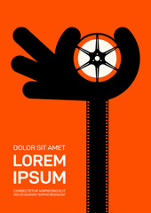 Obraz premium Movie and film poster design template background modern vintage retro style