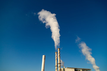 Power plant steam emission