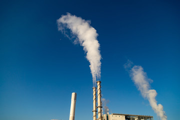 Power plant steam emission