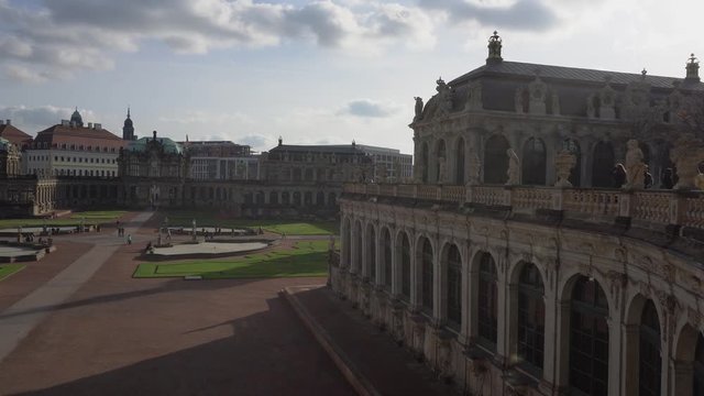Great Architecture of famous Zwinger Palace in Dresden in autumn, Germany