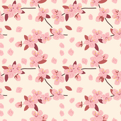 Pink Cherryblossom seamless pattern.