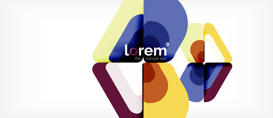 Colorful trendy geometric shapes background
