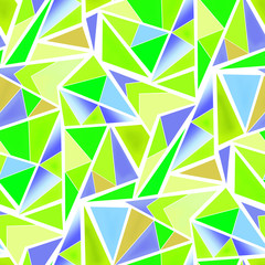 Seamless triangles bright neon green blue lime pattern