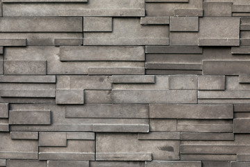 pattern of decorative black slate stone wall surface