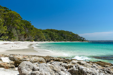 Stunning view of Murrays Beach, located within Booderee National Park in Jervis Bay Territory, a...