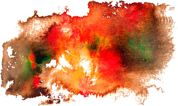 Colorful watercolor hand drawn brush stroke. Grunge distress textured design element. Used as a banner, template, logo © elen31