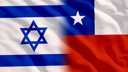 Waving Israel and Chile Flags