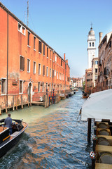 Venice Italy Canal with Boats and Buildings