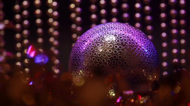 Close Up Of Shiny Christmas And New Year Decoration Ball.