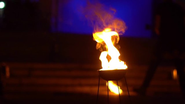fire show on the street