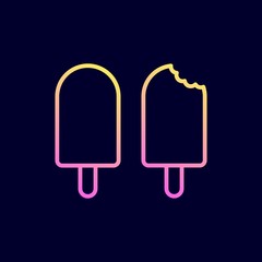 Ice cream icon. Vector illustration in flat line style.