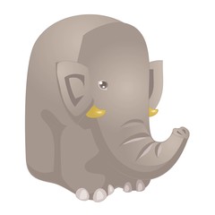 Obraz premium Funny cartoon elephant vector illustration. Elephant funny character isolated on white background.