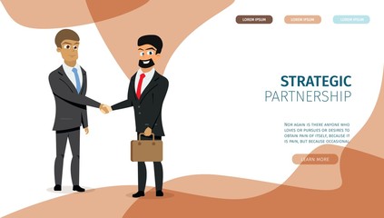 Strategic Business Partnership Vector Landing Page