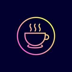 Coffee cup icon. Vector illustration in flat line style.