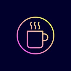 Coffee cup icon. Vector illustration in flat line style.