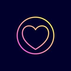 Heart icon. Vector illustration in flat line style.