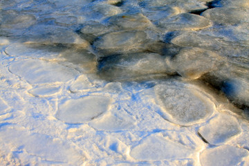 ice and snow natural landscape by the sea