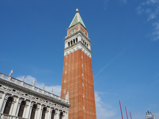Venice, Italy. Amazing landscape of the San Marco square and the bell tower