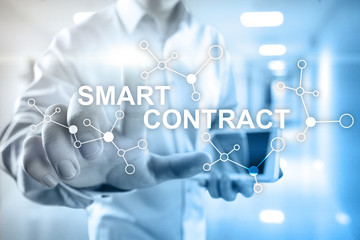 Smart contract, blockchain in modern business technology.