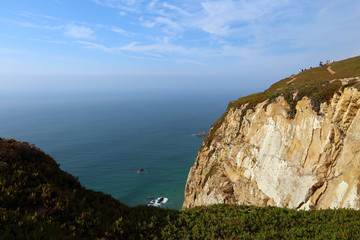 Beautiful view of the Atlantic ocean from cape Roca, Portugal