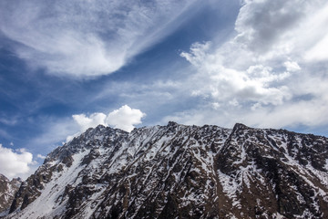 Scenic landscape in Ala Archa national park in Tian Shan mountain range, Kyrgyzstan