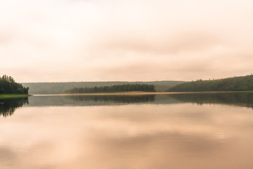 Island on big river. Eastern Siberia, Russia (Rev.2)