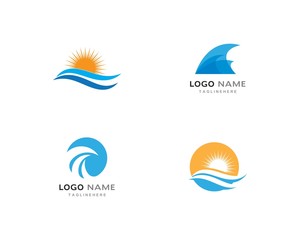 Water Wave symbol and icon Logo Template