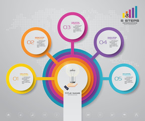 5 steps simple&editable process chart infographics element. EPS 10.	