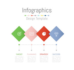 Infographic design elements for your business data with 4 options, parts, steps, timelines or processes. Vector Illustration.