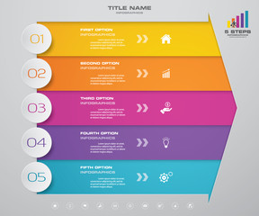 5 steps arrow infographics chart design element. For data presentation. EPS 10.	