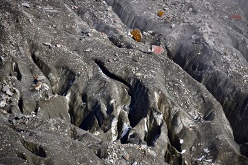 Dirty glacier in Hailuogou valley, Sichuan, China 