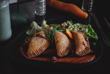 Stuffed Fatayas in a Gourmet Restaurant
