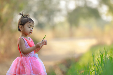 indian child playing in park