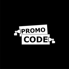 Promo code icon or logo on dark background