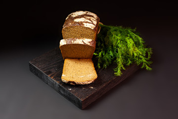 Bread on a dark background