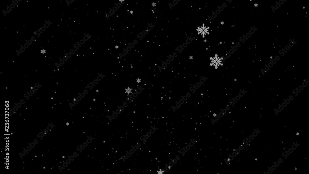 Poster falling down in slow motion snowflakes from left to right, calm snow, shot on snow snowfall snowflak