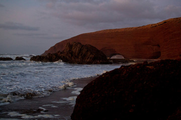 Legzira beach at sunset, Morocco